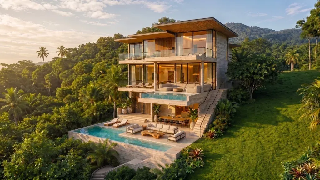Architect's render of the five-bedroom beachfront villa at Cantomar Ocean Club